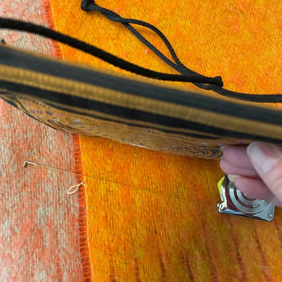 Beautiful Embroidered Black and Brown Fabric Cross Body Bag - Picture 9 of 10